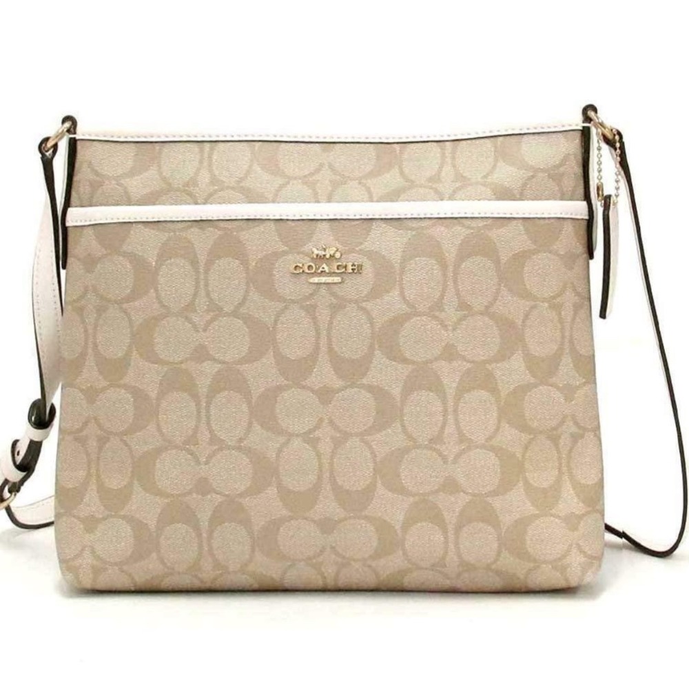 Coach Vintage Y2K Signature File Beige Canvas Crossbody Bag